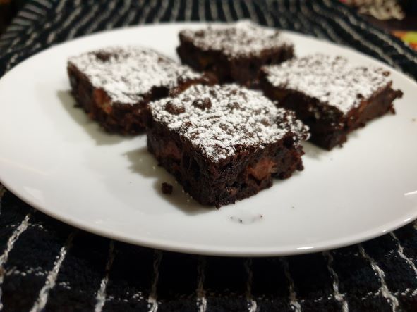 Fudgy Rhubarb Brownies