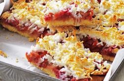 Rhubarb and Coconut Slice