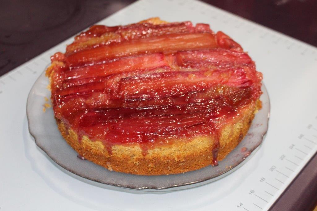 Upsidedown Rhubarb Orange Cake